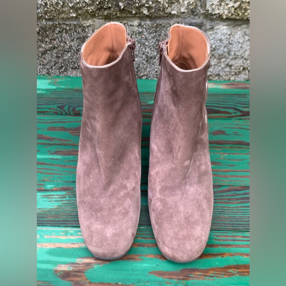 Brenda Zaro Womens Leather Suede Block Heel Tania Boots Size 7.5 US Tan Spain - Picture 12 of 16